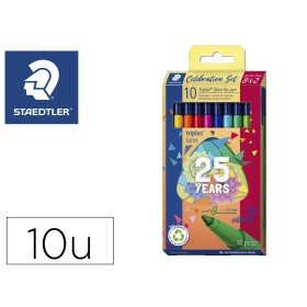 Rotulador Staedtler Triplus Happy Estuche de 10 Unidades Colores Surtidos