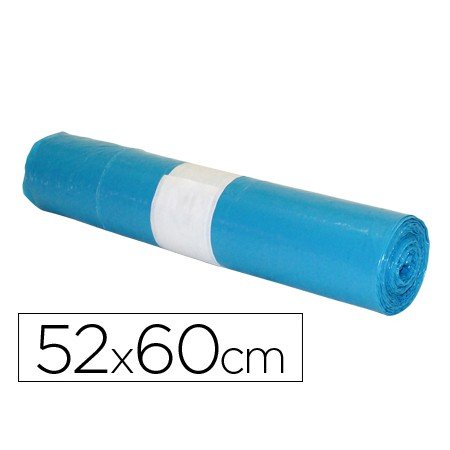 Saco de Lixo Domestico Azul 52X60Cm Galga 70 Rolo de 20 Unidades