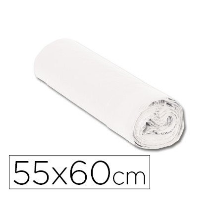 Saco de Lixo Domestico Branco com Auto Fecho 55 x 60 Cm Rolo de 15 Bolsas