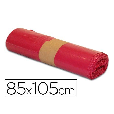 Saco de Lixo Industrial Vermelha 85X105Cm Galga 110 Rolo de 10 Unidades