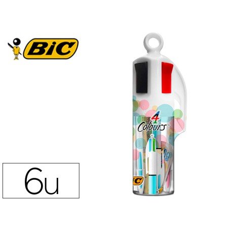 Set Bic Megatubo Pastel 2 Cristal Up + 1 Quatro Cores Pastel + 2 Fluor Grip Pastel + 1 Corretor Mini Pocket Mouse