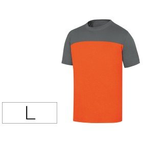 T-Shirt de Algodao Deltaplus Cor Cinza Laranja Formato L
