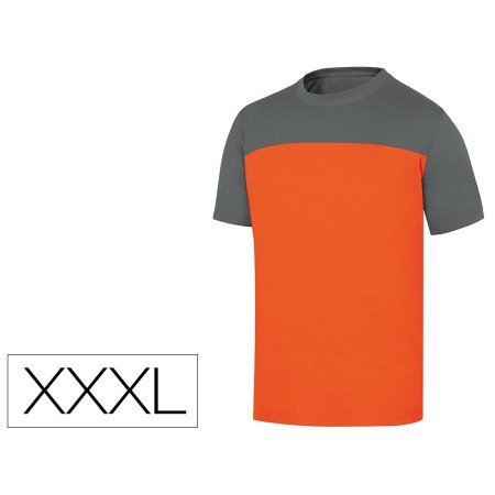 T-Shirt de Algodao Deltaplus Cor Cinza Laranja Formato Xxxl