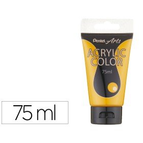 Tinta Acrilica Pentel em Tubo de 75 Ml Cor Amarelo Acastanhado