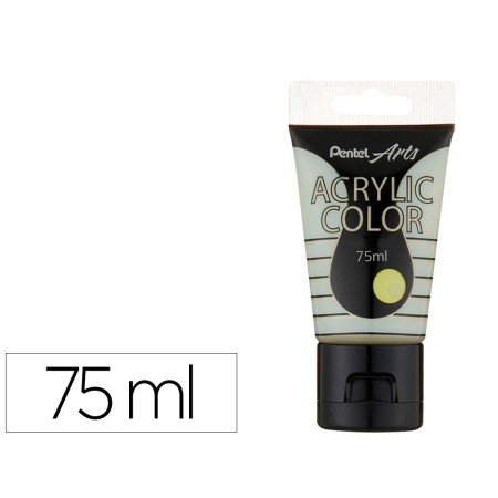 Tinta Acrilica Pentel em Tubo de 75 Ml Cor Especial Perola Iridescente Amarelo