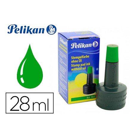 Tinta Para Carimbos Pelikan 4K Frascos 28 Ml Verde