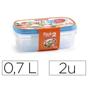 Tupperware Plasticforte Transparente Tampa Cor 0,7 Litros Pack 2 Unidades