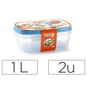 Tupperware Plasticforte Transparente Tampa Cor 1 Litros Pack 2 Unidades