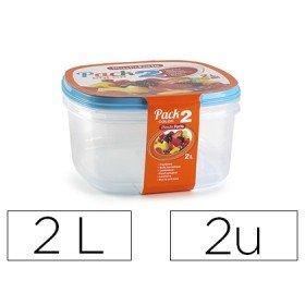 Tupperware Plasticforte Transparente Tampa Cor 2 Litros Pack 2 Unidades