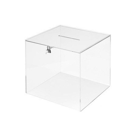 Urna Eleitoral Archivo 2000 Quadrada com Chave Metacrilato 3 Mm 300X300X300 Mm