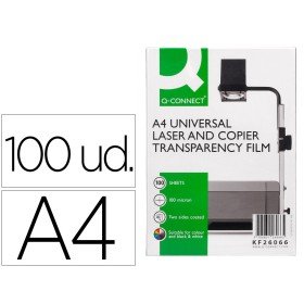 Acetato Q-Connect Din A4 Para Fotocopias A Duas Faces Caixa com 100 Unidades