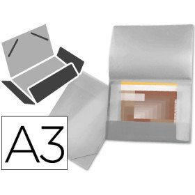 Pasta Portadocumentos Abas Polipropileno Din A3 Transparente Lombada Flexivel