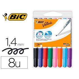 Marcador Bic Velleda Para Quadro Ponta Redonda 2 Mm Bolsa de 8 Unidades Cores Sortidas