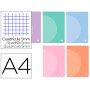 Caderno Agrafado 360 Capa de Plastico Din A4 48 F 90 Gr 5 Mm Dupla Margem Cores Pastel Sortidas