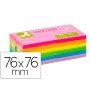 Bloco de Notas Adesivas Q-Connect 76X76 Mm Fsc Cores Neon E Pastel Sortidas