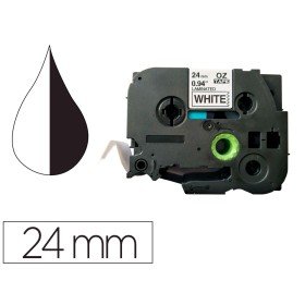 Fita Q-Connect Tze-251 Branca-Preta 24Mm Comprimento 8 Mt