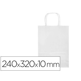Saco de Papel Q-Connect Celulose Branco S com Asa Retorcida 240X320X10 Mm