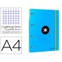 Pasta Antartik com Recarga Din A4 Quadricula 5Mm Forrada 4 Aneis 25Mm Cor Azul