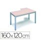 Ala Para Mesa Rocada Serie Executive 160X120 Cm Esquerda Acabamento Ad04 Aluminio/Branco