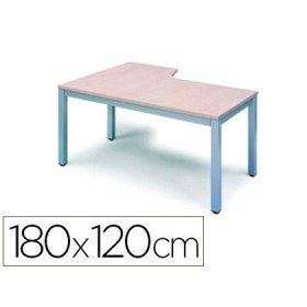 Ala Para Mesa Rocada Serie Executive 180X120 Cm Direita Acabamento Ad04 Aluminio/Branco