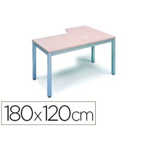 Ala Para Mesa Rocada Serie Executive 180X120 Cm Esquerda Acabamento Ad01 Aluminio/Faia