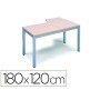 Ala Para Mesa Rocada Serie Executive 180X120 Cm Esquerda Acabamento Ad02 Aluminio/Cinza