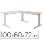 Ala Para Mesa Rocada Serie Metal 60X 100 Cm Direita Ou Esquerda Acabamento Ac01 Aluminio/ Faia