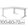 Ala Para Mesa Rocada Serie Metal 60X 100 Cm Direita Ou Esquerda Acabamento Ac02 Aluminio/ Cinza
