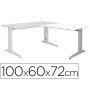 Ala Para Mesa Rocada Serie Metal 60X 100 Cm Direita Ou Esquerda Acabamento Ac04 Aluminio/ Branco
