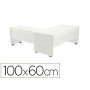 Ala Para Mesa Rocada Serie Work 100X60 Cm Direita Ou Esquerda Acabamento Aw04 Branco/Branco