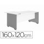Ala Para Mesa Rocada Serie Work 160X120 Cm Esquerda Acabamento Ab04 Aluminio/Branco