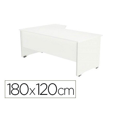 Ala Para Mesa Rocada Serie Work 180X120 Cm Direita Acabamento Ab04 Aluminio/Branco