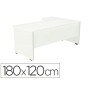 Ala Para Mesa Rocada Serie Work 180X120 Cm Esquerda Acabamento Ab04 Aluminio/Branco
