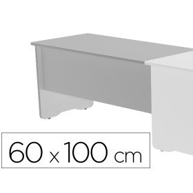 Ala Para Mesa Rocada Serie Work 60X100 Cm Direita Ou Esquerda Acabamento Ab02 Aluminio/Cinza