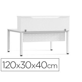 Apoio de Secretaria Rocada Valido Para Mesas Work Metal Executive 120X30X40 Cm Acabamento Aw04 Branco/Branco