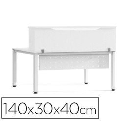Apoio de Secretaria Rocada Valido Para Mesas Work Metal Executive 140X30X40 Cm Acabamento Aw04 Branco/Branco