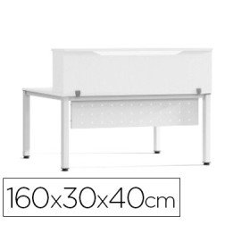 Apoio de Secretaria Rocada Valido Para Mesas Work Metal Executive 160X30X40 Cm Acabamento Aw04 Branco/Branco