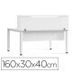 Apoio de Secretaria Rocada Valido Para Mesas Work Metal Executive 160X30X40 Cm Acabamento Aw04 Branco/Branco