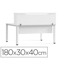 Apoio de Secretaria Rocada Valido Para Mesas Work Metal Executive 180X30X40 Cm Acabamento Aw04 Branco/Branco