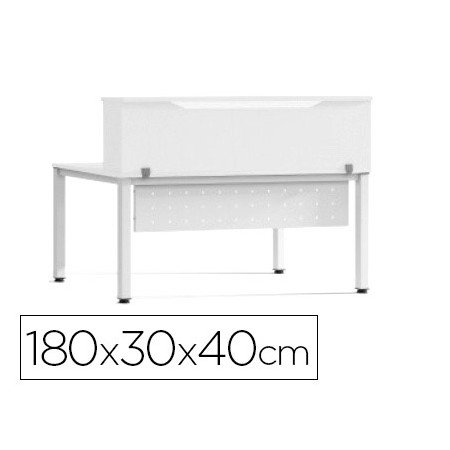 Apoio de Secretaria Rocada Valido Para Mesas Work Metal Executive 180X30X40 Cm Acabamento Aw04 Branco/Branco