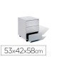 Armario Metalica Rocada com Tres Gavetas Serie Store 53X42X58 Cm Acabamento Ac00 Cinza/Cinza