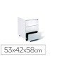 Armario Metalica Rocada com Tres Gavetas Serie Store 58X40X59,5 Cm Acabamento Ac13 Branco/Branco