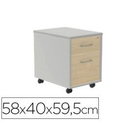 Armario Rocada com Dois Gavetas Serie Store 58X40X59,5 Cm Acabamento Ab04 Aluminio/Branco