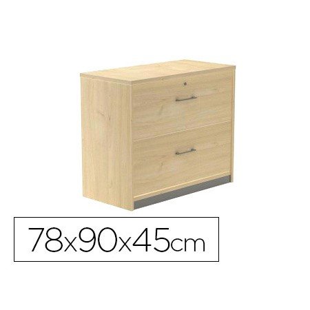 Armario Rocada com Dois Gavetas Serie Store 78X90X45 Cm Acabamento Aa01 Faia/Faia