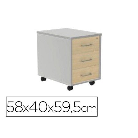 Armario Rocada com Tres Gavetas Serie Store 58X40X59,5 Cm Acabamento Ab04 Aluminio/Branco