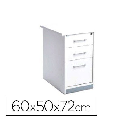 Armario Rocada com Tres Gavetas Serie Store 60X50X72 Cm Acabamento Aw04 Branco/Branco