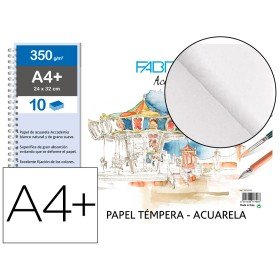 Bloco de Desenho Aguarela Sadipal Fabriano Colado Din A4+ 10 Folhas 350 G/M2 Grao Suave