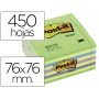 Bloco de Notas Adesivas Post-It 76X76 Mm Cubo Cor Azul E Verde 450 Folhas