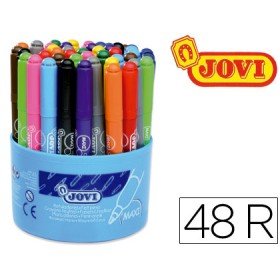 Boiao de 48 Marcadores Ponta Grossa, com 12 Cores de 4 Cada Cor, Ponta de 13 Mm Jovi Maxi