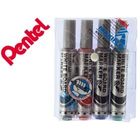 Bolsa com 4 Marcadores Pentel Mwl5M Quadri Br Maxiflo